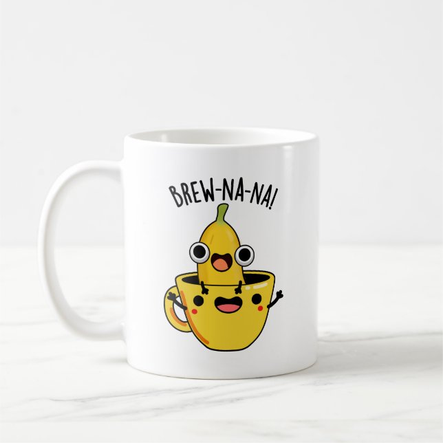 Brew-nana Funny Banana Pun Kaffeetasse (Links)