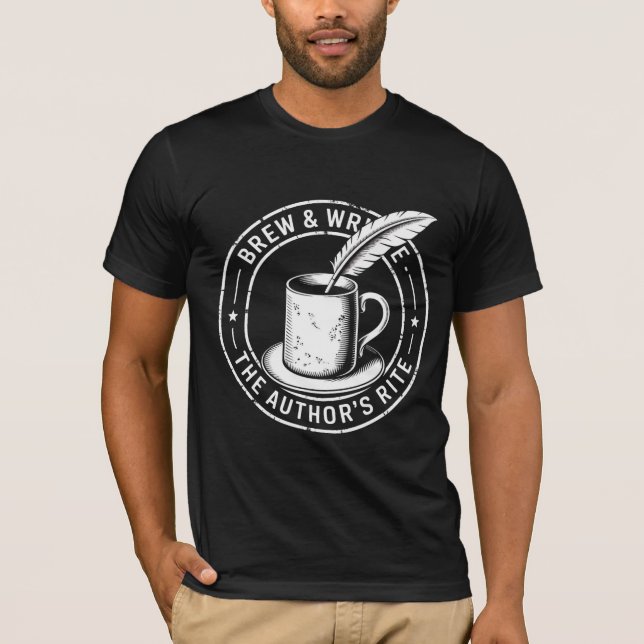 Brew & Write - Der Autorenaufruf T-Shirt (Vorderseite)