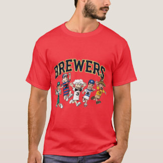 Brewers Wurstmaskottchen-Rennen Cartoon-Sportparod T-Shirt