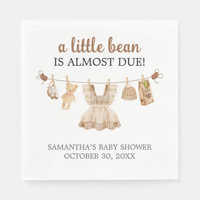 Brewing Coffee Baby Shower Serviette (Vorderseite)