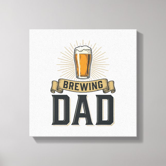 Brewing Dad Beer Vintage Engraving Shirt Design_1 Leinwanddruck (Vorderseite)