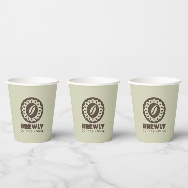 Brewly-Café-Logo Pappbecher (Multi)