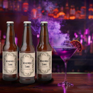 Brews and Boos Werewolf Tonic Apothecary Bierflaschenetikett