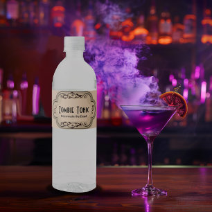 Brews and Boos Zombie Tonic Apothecary Wasserflaschenetikett