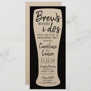 Brews, bevor ich die Verlobung Hochzeitsfeier Kraf Einladung