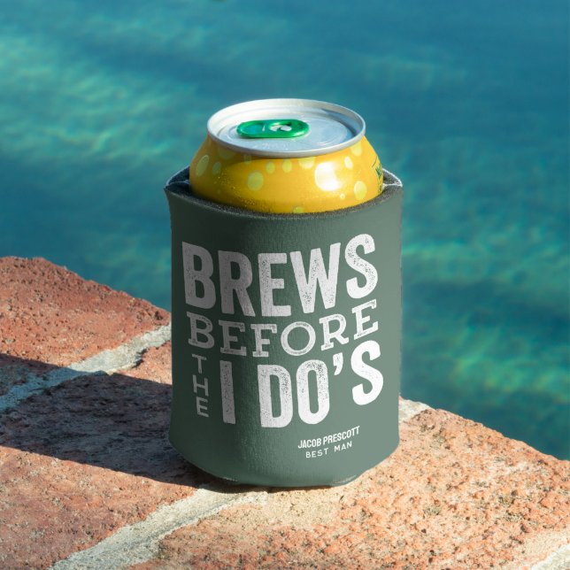 Brews, bevor ich tue, grüne personalisierte Hochze Dosenkühler (In Situ Pool)