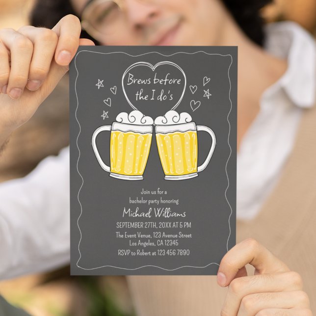 Brews Bevor ich's Chalkboard Bachelor Party Einladung (Von Creator hochgeladen)