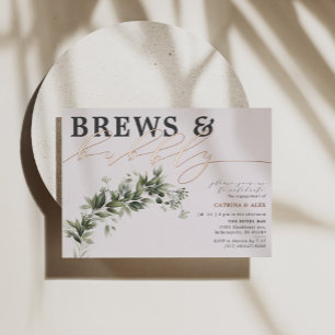 Brews Bubbly Greenerity Engagement Party Rose Folieneinladung