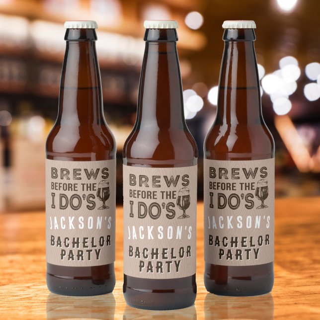Brews vor der I Do's Bachelor Party Bierflaschenetikett (Brews Before the I Do's Bachelor Party Beer Bottle Labels)