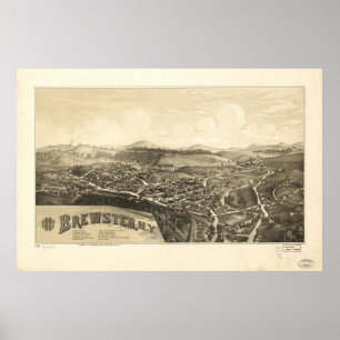 Brewster New York 1887 Antike Panoramakarte Poster