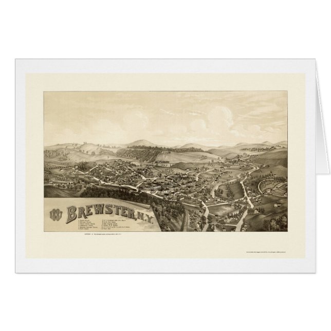 Brewster, NY panoramische Karte - 1887 (Vorderseite (Horizontal))