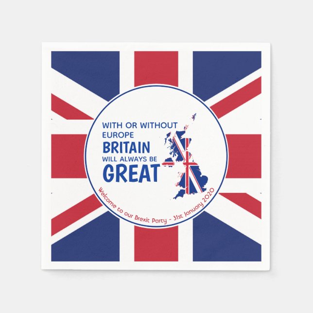 Brexit-BRITAIN IMMER GROSSES, individuelles Papier Serviette (Vorderseite)