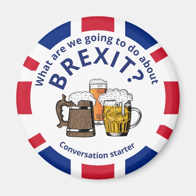 BREXIT Union Jack Conversation Starter "Kühlschran Magnet (Vorne)