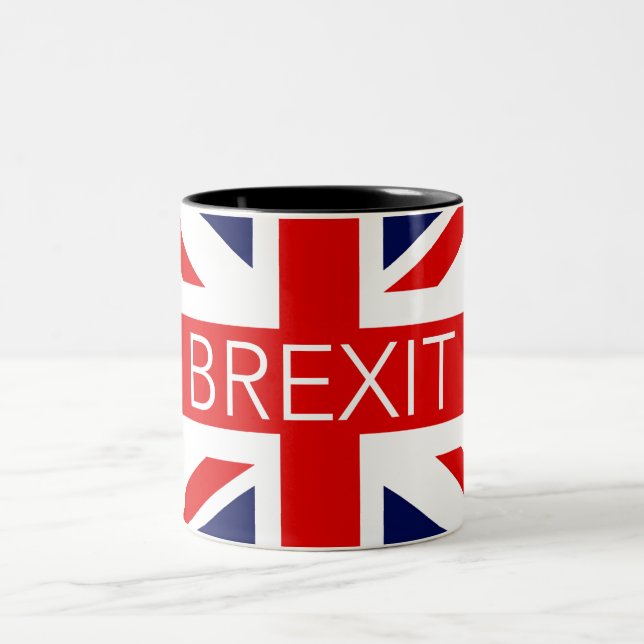 BREXIT UNION JACK - HOCHWERTIGES BILD ZWEIFARBIGE TASSE (Mittel)