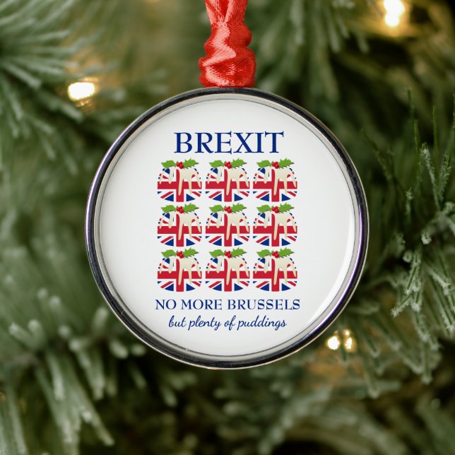BREXIT | Weihnachts-Pudding | Union Jack Ornament Aus Metall (Baum)