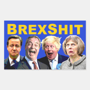 BREXSHIT, lustige AntiBrexit Referendummitteilung: Rechteckiger Aufkleber