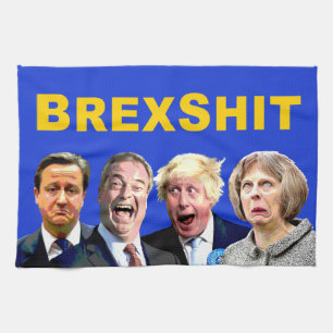 BREXSHIT, lustige Botschaft gegen den Brexit: Geschirrtuch