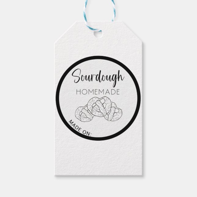 Brezel-Etiketten, hausgemachtes Rohbrot Geschenkanhänger (Vorderseite)