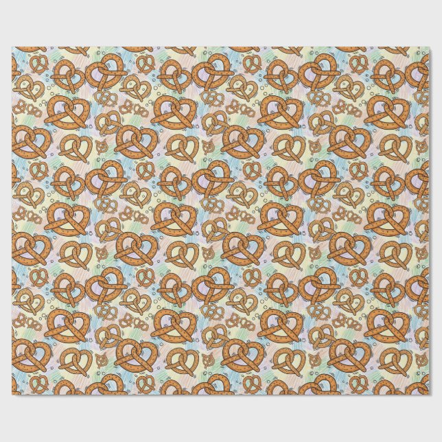 Brezel-Muster Geschenkpapier (Flach)