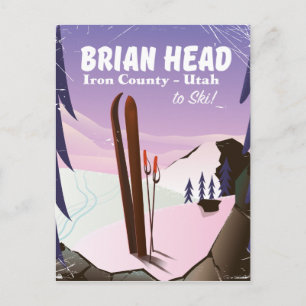 Brian Head, Iron County Utah, USA Skiposter Postkarte