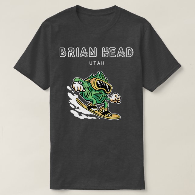 Brian Head Utah Funny Snowboarding Bierhops T-Shirt (Design vorne)