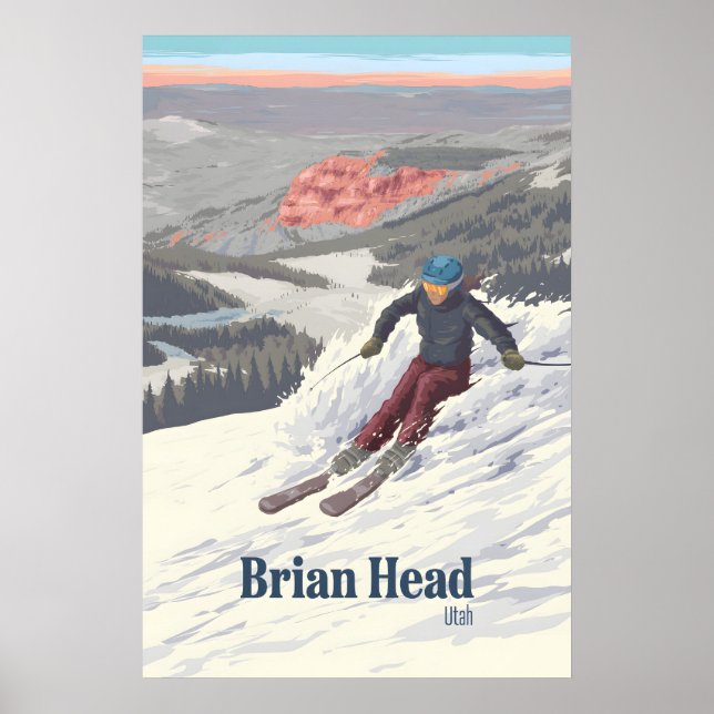 Brian Head Utah Skigebiet Reiseplakat Poster (Vorne)