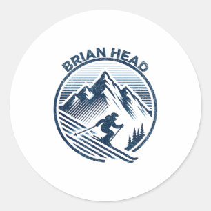 Brian Head Utah Skigebiet Winterskifahren Runder Aufkleber