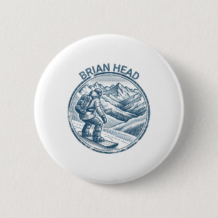 Brian Head Utah Snowboarder Button