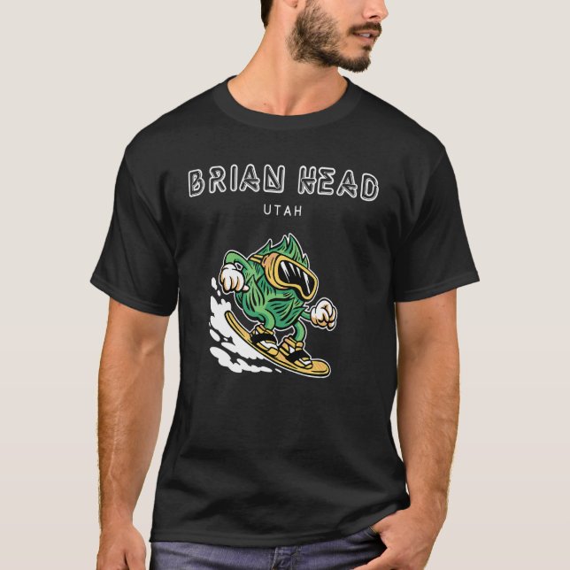 Brian Head Utah Snowboarding Bierhops T-Shirt (Vorderseite)