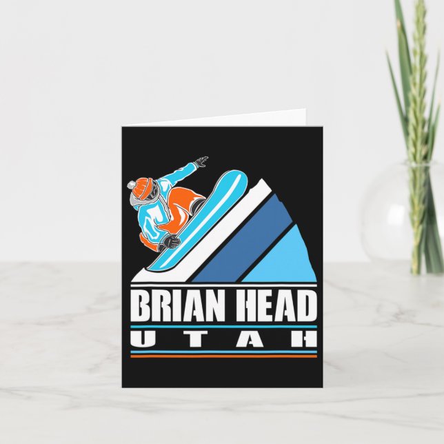 Brian Head Utah - Vintager Snowboarder Karte (Vorderseite)
