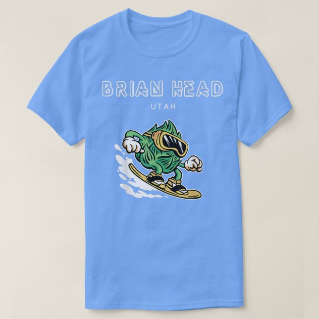 Brian Head UtahFunny Snowboarding Bierhops T-Shirt (Design vorne)