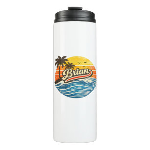Brian Retro-Sonnenuntergangs-Name-Design Thermosbecher