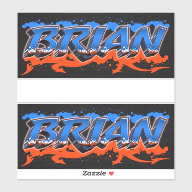 Brian Vorname Name Graffiti Aufkleber Sticker (Blatt)