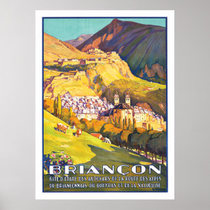 Briançon, schöne Stadt in den französischen Alpen, Poster