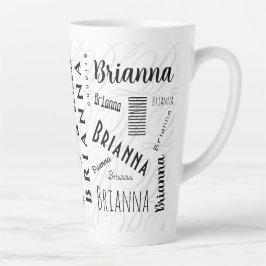 Brianna Custom Name  Black White  Milchtasse