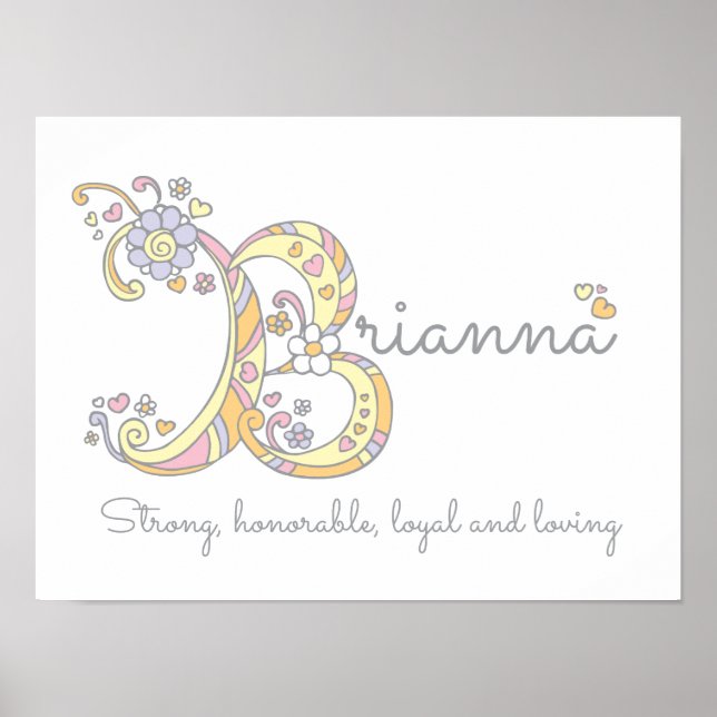 Brianna Initial B Doodle Bedeutung Poster (Vorne)