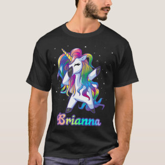 BRIANNA Name Personalisiert Custom Rainbow Unicorn T-Shirt