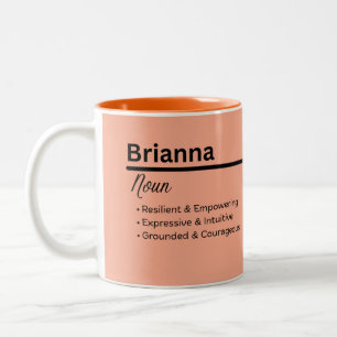 Brianna Personalisierter Name Keramik-Kaffeetasse Zweifarbige Tasse
