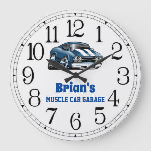 Brian's 69 Muscle Car Large Clock Große Wanduhr