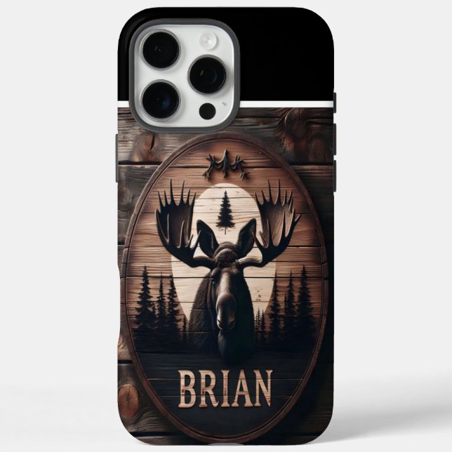 Brian's Elch-Holzschild Case-Mate iPhone Hülle (Rückseite)
