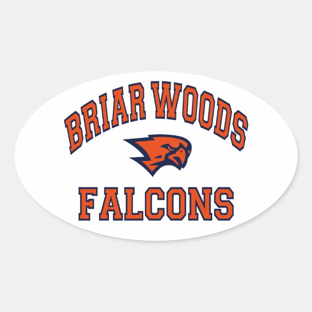 Briar Woods Falcons Ovaler Aufkleber (Vorderseite)
