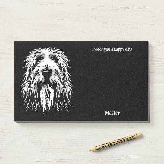 Briard Abstrakt Art Dog Name Post-it Klebezettel (Auf Schreibtisch)