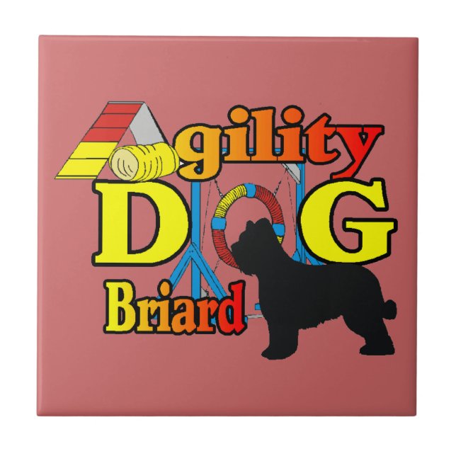 Briard Agility Fliese (Vorderseite)