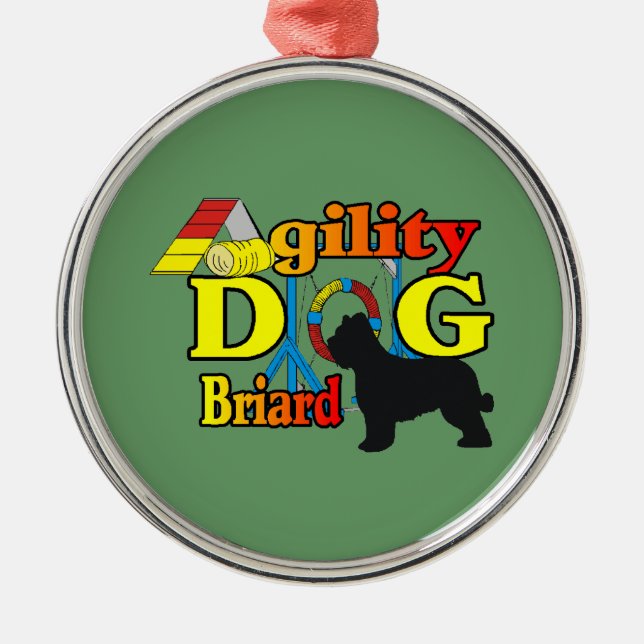 Briard Agility Ornament Aus Metall (Vorne)