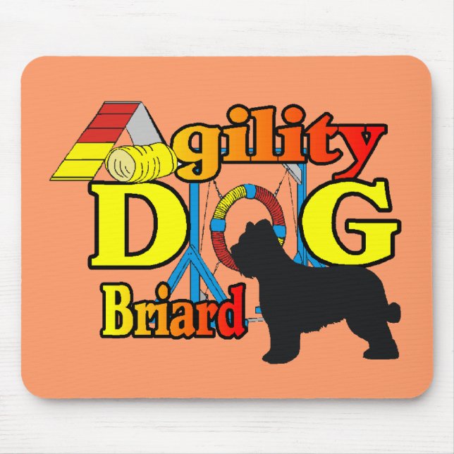 Briard Agility Shirts Geschenke Mousepad (Vorne)