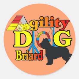 Briard Agility Shirts Geschenke Runder Aufkleber