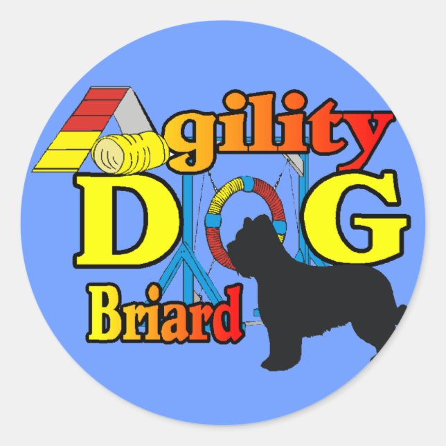 Briard Agility Shirts Geschenke Runder Aufkleber (Vorderseite)