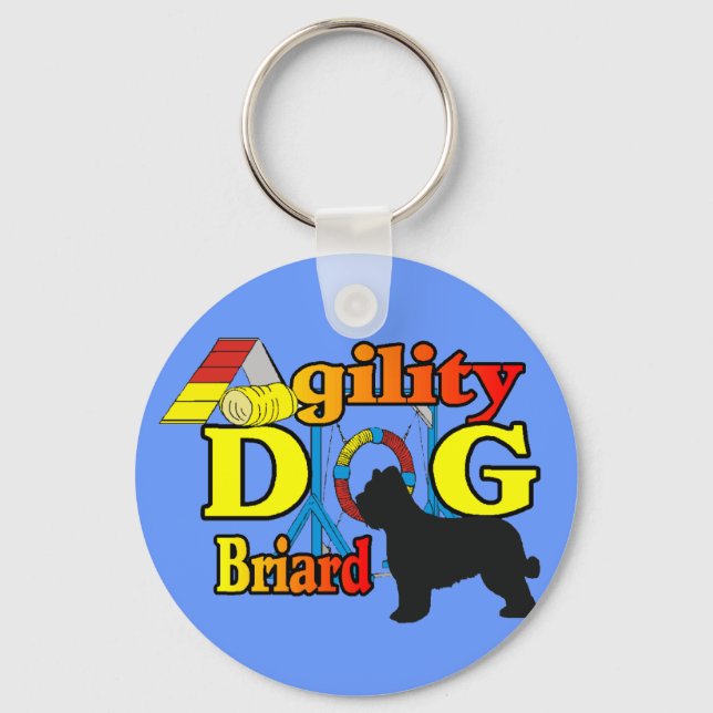 Briard Agility Shirts Geschenke Schlüsselanhänger (Vorderseite)
