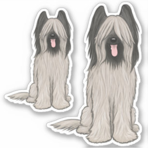 Briard Cartoon Dog Niedlich Vinyl Sticker Set