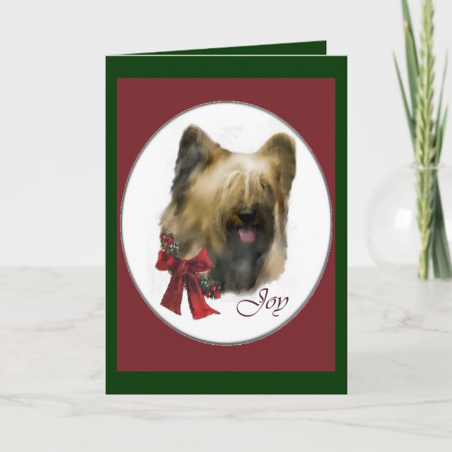 Briard Christmas Geschenke Feiertagskarte (Vorderseite)